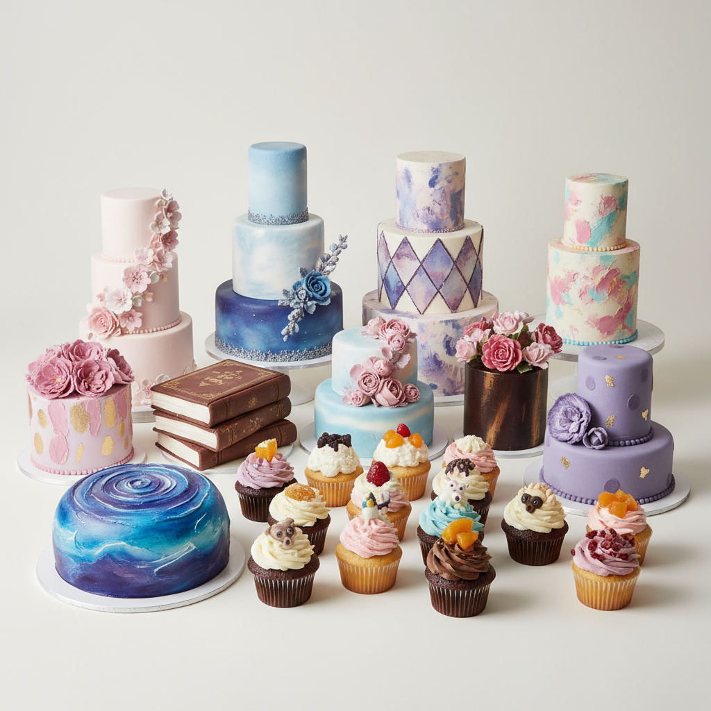 Auswahl an individuellen Torten und Cupcakes der CakeShifter Patisserie